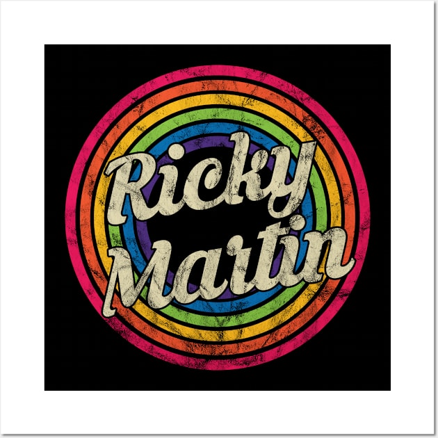 Ricky Martin - Retro Rainbow Faded-Style Wall Art by MaydenArt